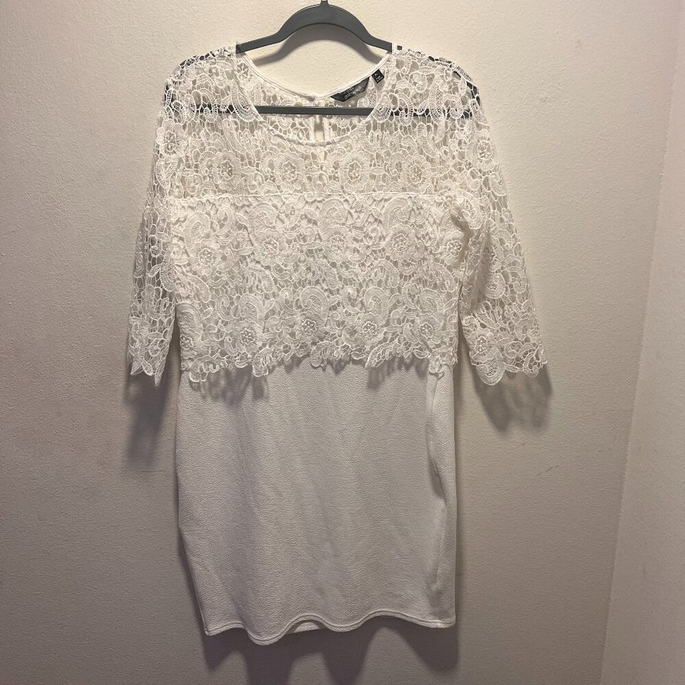 Mille Gabrielle Elegant White Garment Crotched Women Dress Size XL